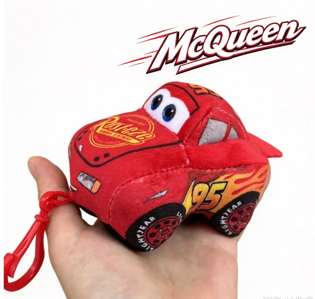 Lightning McQueen 10cm 3D Printed Plush Toy Plush Keychain, Cute Red 95 Racing Car Stuffed Doll Pendant&backpack Gifts