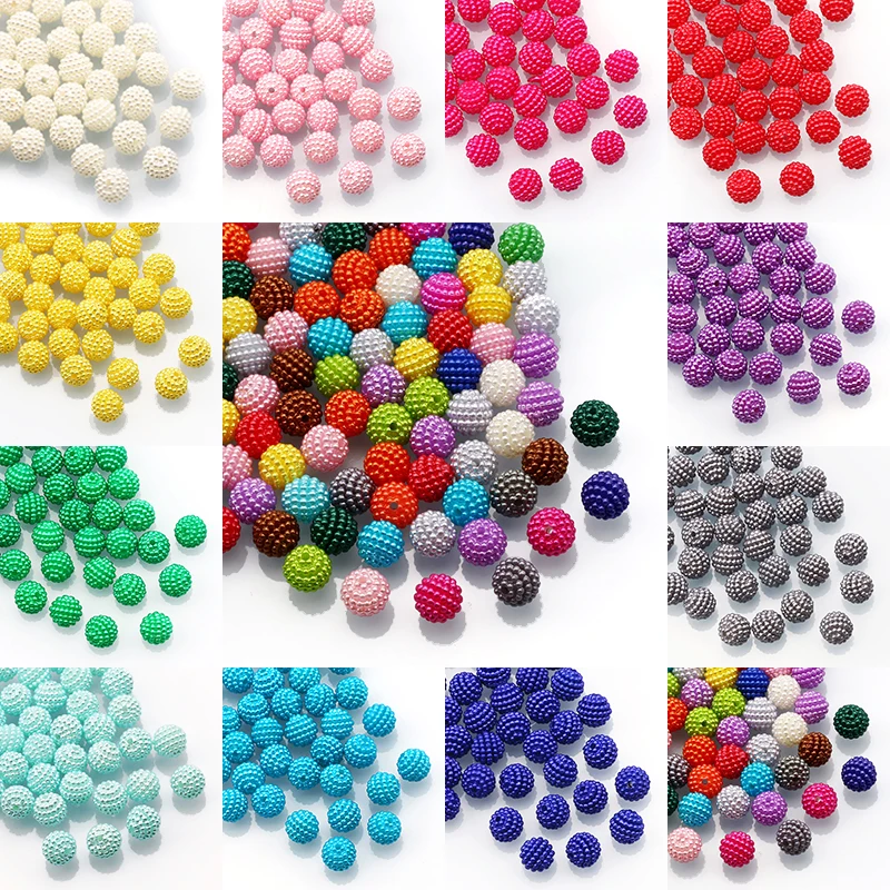 10/12/14/20mm Color Bayberry Beads Imitation Pearl Acrylic Loose Beads For DIY Jewelry Making Handmade Necklace Bracelet Charm