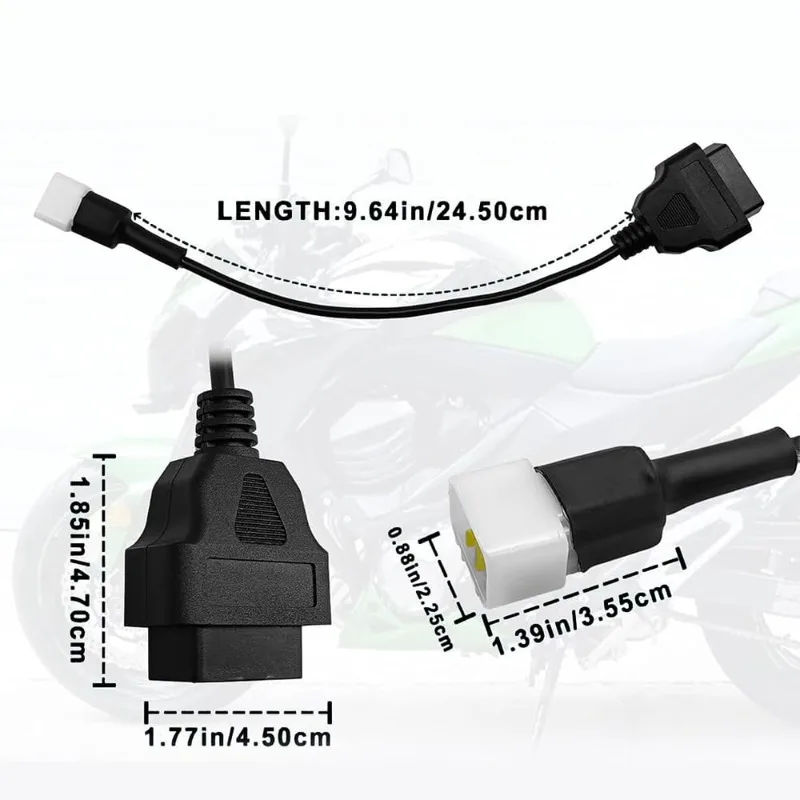 6 Pin Male to 16 Pin Female OBD2 Diagnostic Adapter Cable for Delphi ECU Benelli TNT GT Caffenero Sinnis Hoodlum RSX Terrain