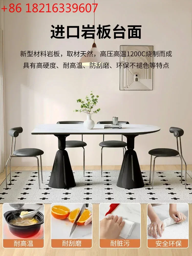 

Обеденный стол TAO Semicircle Wall Stone Plate, прямоугольный, современный, черный, премиум-класса