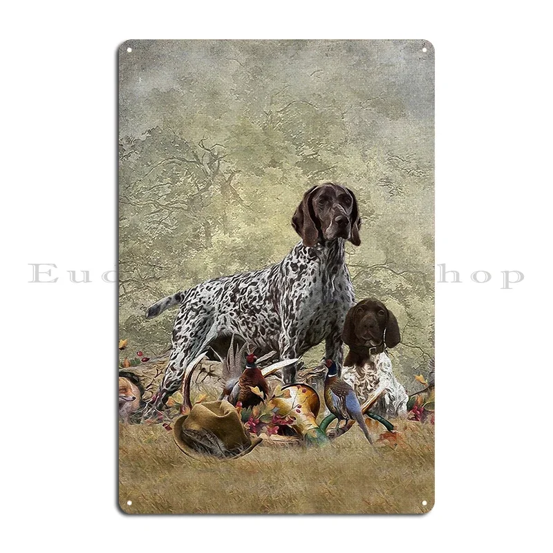 A versatile Pheasant & woodcock Hunting with German Shorthaired Pointer Metal Garage Home Plaques Printing Tin Sign Poster view 3