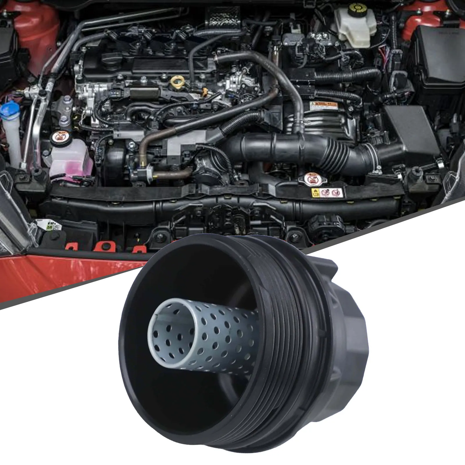 

Plastic Oil Filter Housing Cap Cover for TOYOTA 1 4 D4D 2009 2015 Front Placement Part Number 1565033010 Replacement