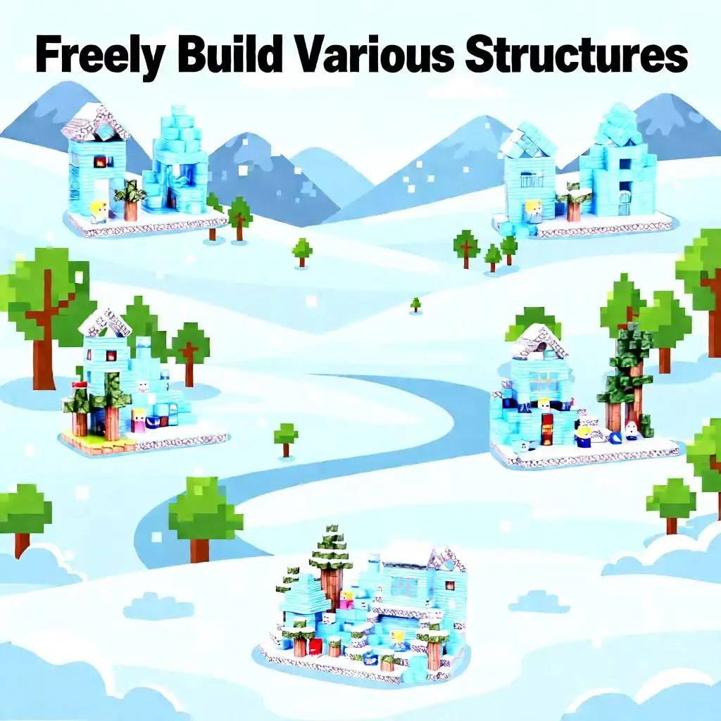 Magnetische blokken Ice and Snow Forest-serie Food grade ABS DIY architectonisch speelgoed voor kinderen vanaf 3 jaar Ideaal wintercadeau