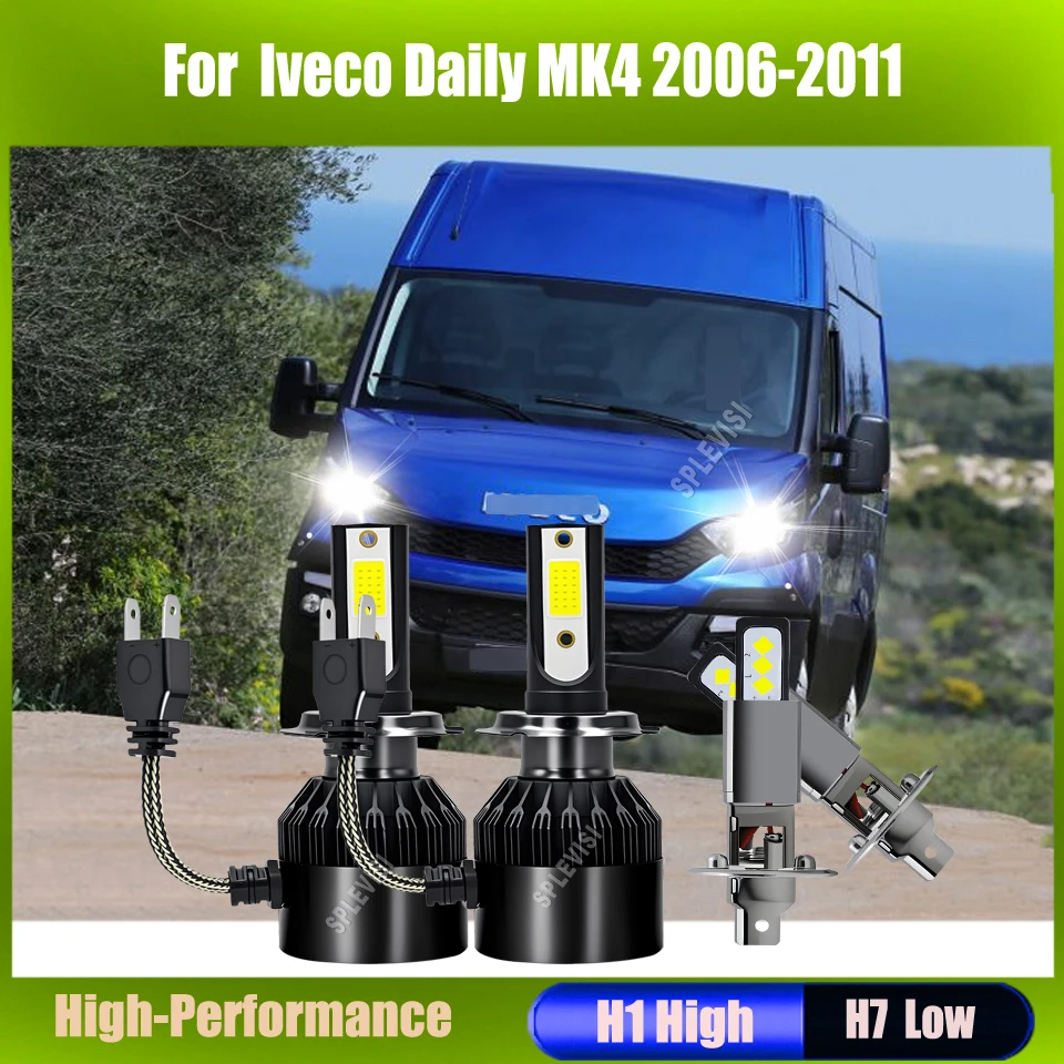 

LED Headlight Bulbs Main Dipped Beam - providing up to 300% brighter than halogen For Iveco Daily MK4 2006 2007 2008 2009- 2011