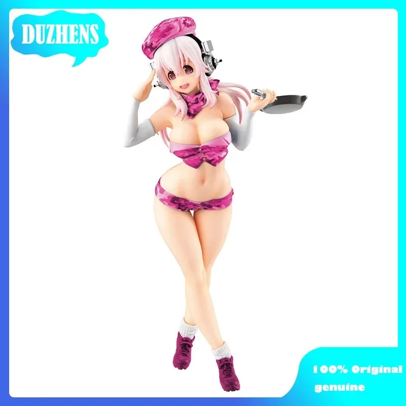 FuRyu Original:Super Sonico MILITARY GIRLS 18cm PVC Action Figure Anime Figure Model Toys Figure Collection Doll Gift