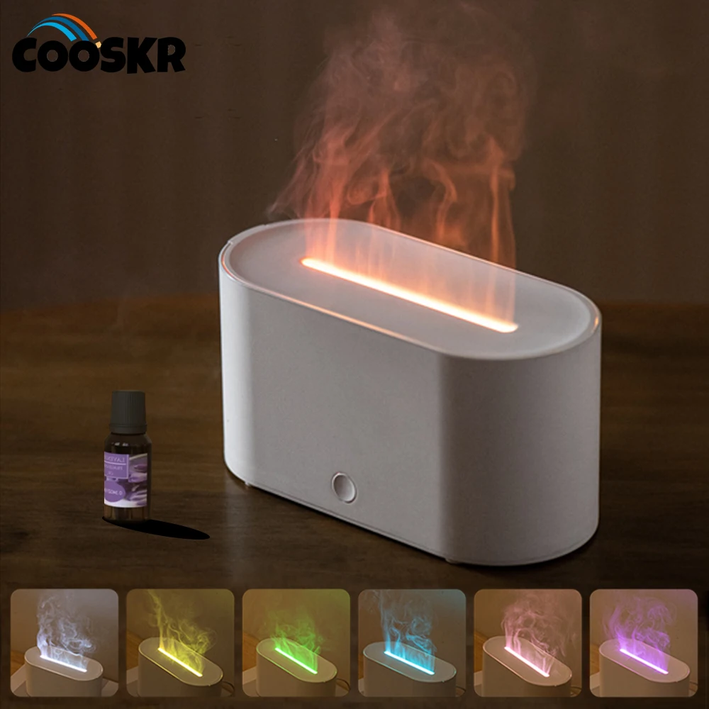 

Aroma Air Humidifier Flame Essential Oils Diffuser Home Air Humidifier Ultrasonic Aromatherapy Fragrance Diffuser with RGB Light