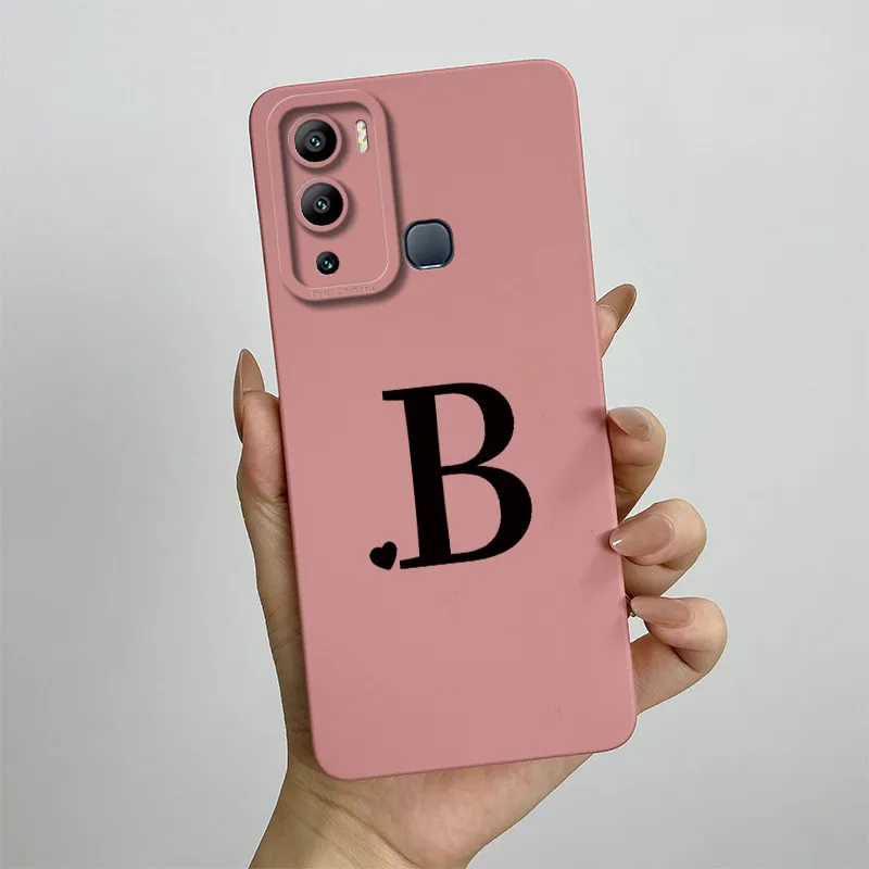 For Infinix Hot 12i 12 Play NFC Phone Case Infinix Hot 12 4G Cover Cute Letters Soft Liquid Silicone Shockproof Bumper Cover