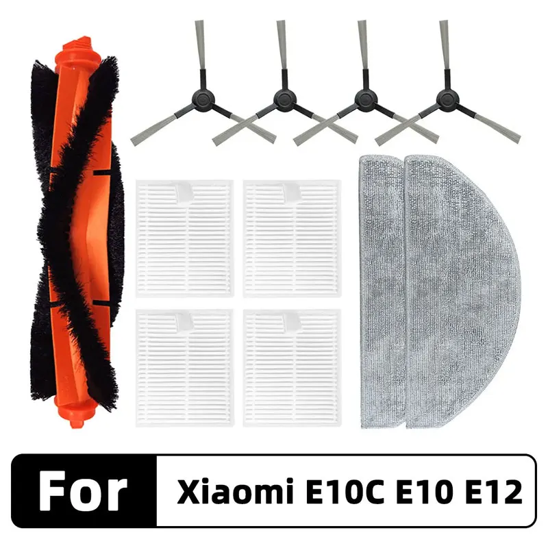 Fit Für Xiaomi E10 E10C E12 B112 / 3C Plus C103 Roboter Staubsauger Ersatzteile Zubehör Wichtigsten Seite Pinsel filter Mopp