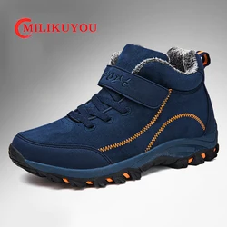 Winter Warme Mannen Laarzen Waterdichte Snowboots Man Pluche Wandelen Sneaker Schoenen Outdoor Antislip Unisex Enkelschoenen Plus 48