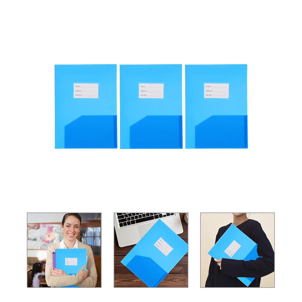 

3Pcs A4 File Folder PP Paper Organizer Office Home Business Document Storage Easy Carry Multi Function