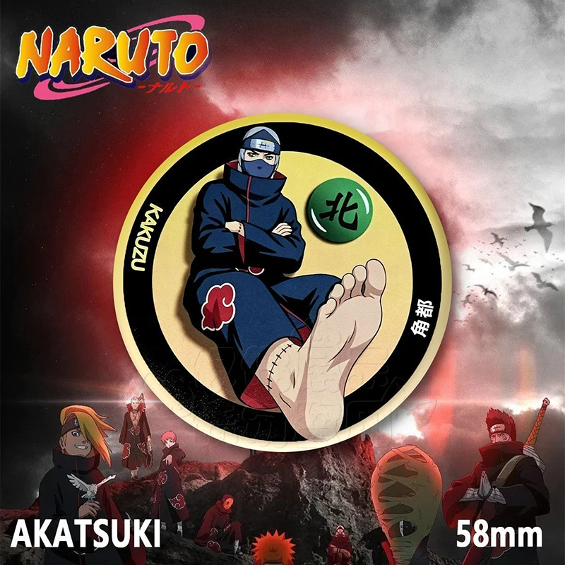 Cartoon Naruto Akatsuki Abzeichen Brosche Itachi Deidara Sasori Konan Pain Hidan Kisame Runde Metallabzeichen Rucksack Reversnadel Geschenk – Detail 4