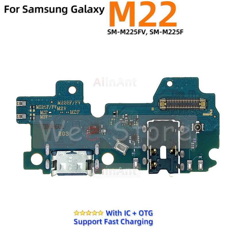 AiinAnt Bottom SUB Board Dock Charger Charging port Flex Cable For Samsung Galaxy M20 M21 M21s M22 M23 M30 M30s 5G Replacement