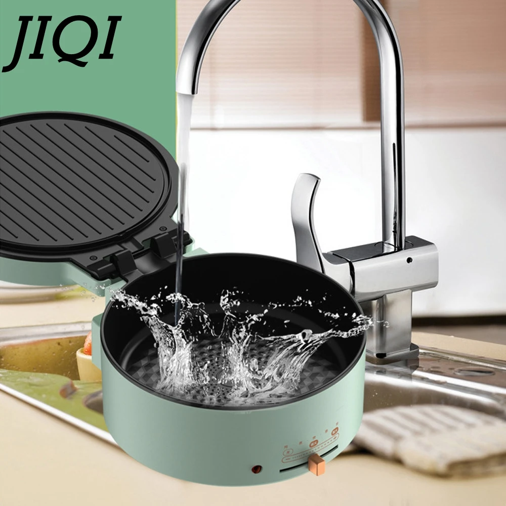 JIQI Household Double-sided Heating Machine Electric Skillet Baking Pan Crepe Pancake Maker Hot Pot BBQ Tool Frying Pan 220V