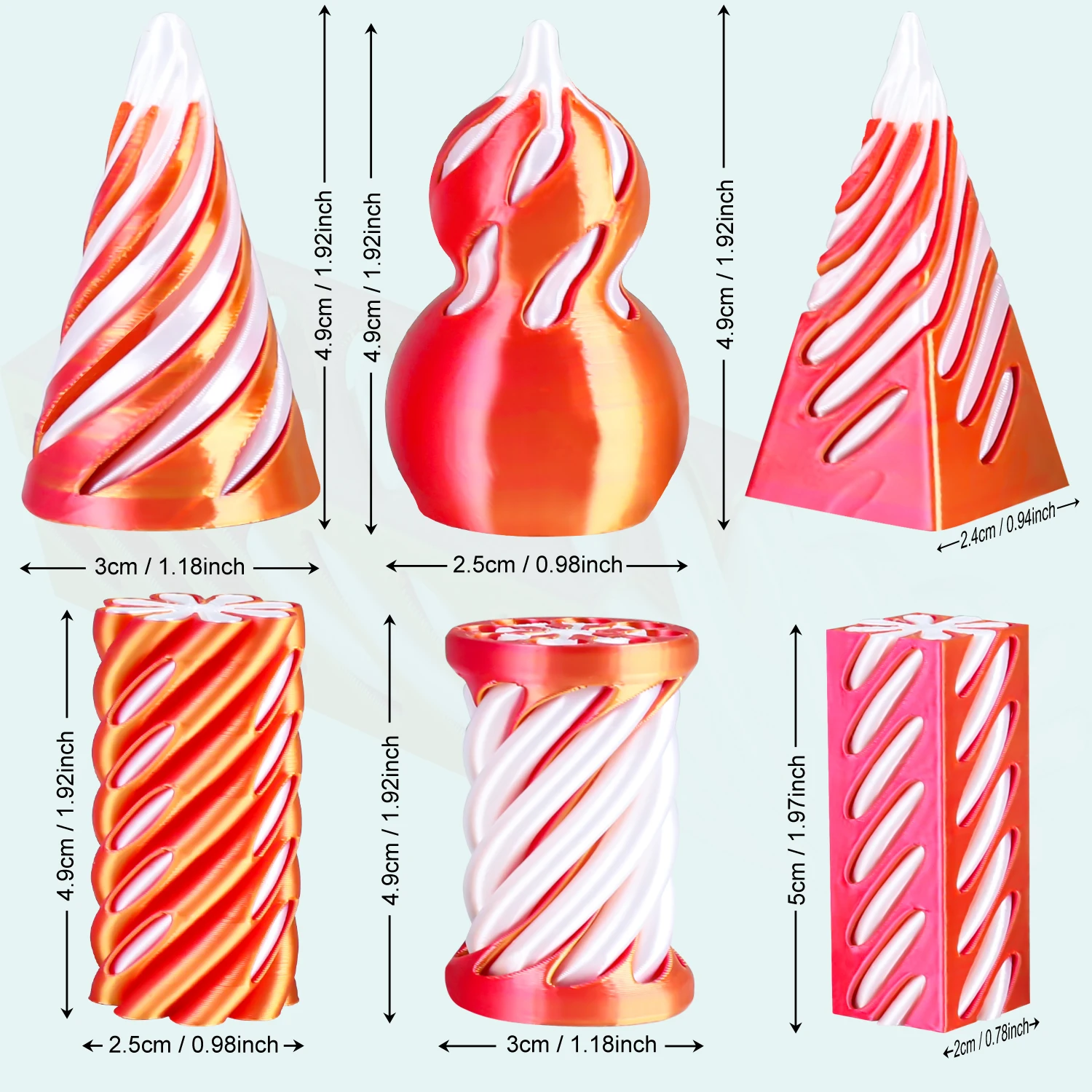 Jouet conique en spirale imprimé en 3D, Mini passe Impossible à travers le pilier carré, Fidget Helix Vortex Illusion, Gadget de bureau anti-Stress