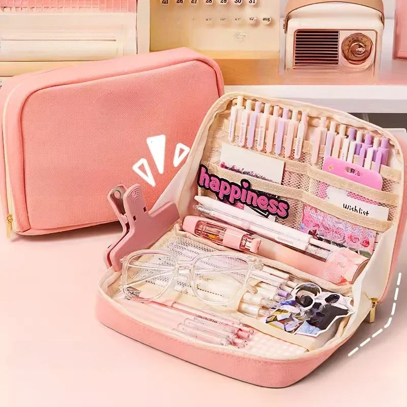 

Multilayers Large Capacity Pencil Bag Aesthetic School Cases Cute INS Stationery Holder Bags Pen Case Students School Supplies