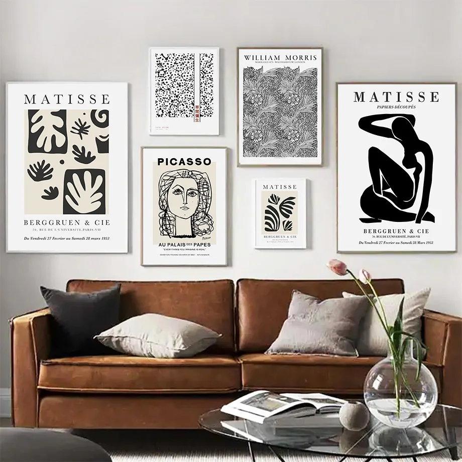 

Black White Matisse William Morris Picasso Wall Art Canvas Painting Nordic Posters And Prints Abstract Pictures For Home Decor