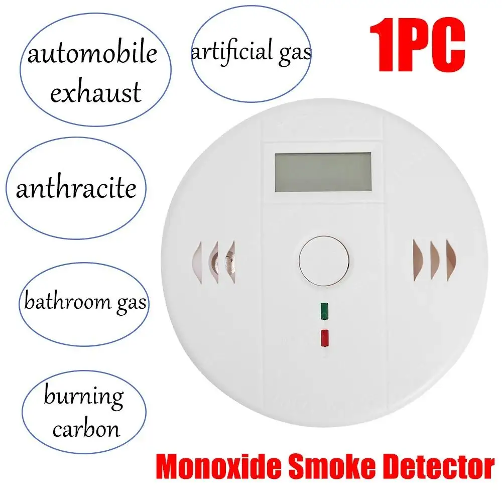 Sensitive Home CO2 Sensor Detector Wireless CO Carbon Monoxide Poisoning Smoke Gas Sensor Warning Alarm Detector LCD Indicator 
