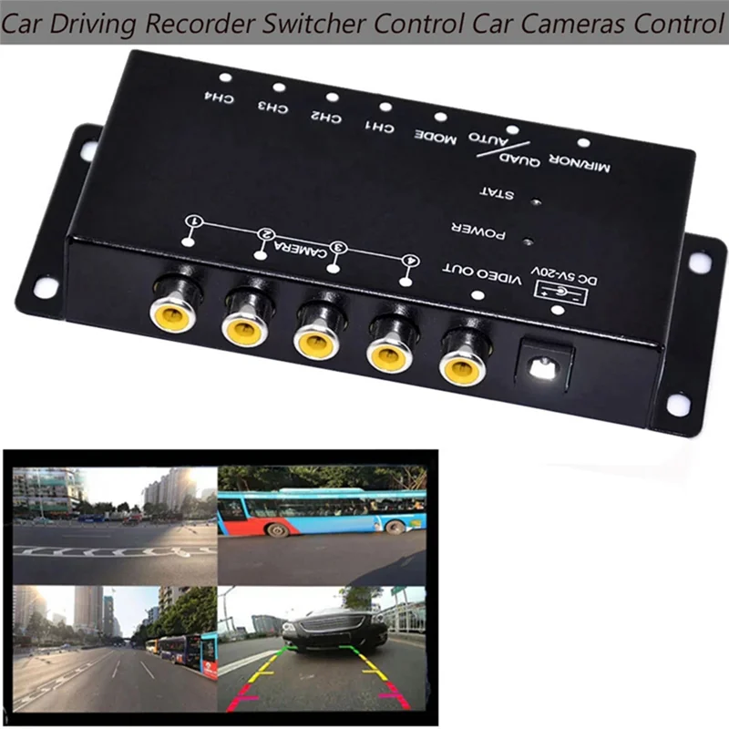 Scatola combinatrice per interruttore di controllo IR per telecamere per auto con registratore di guida a 4 canali per 360 °   Immagine panoramica