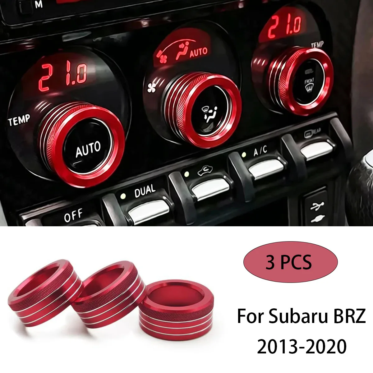 Car Air Condition Switch Knob Cover Audio Knob Ring Trim For Subaru BRZ Toyota 86 GT86 2013 2014 2015 2016 2017 2018 2019 2020