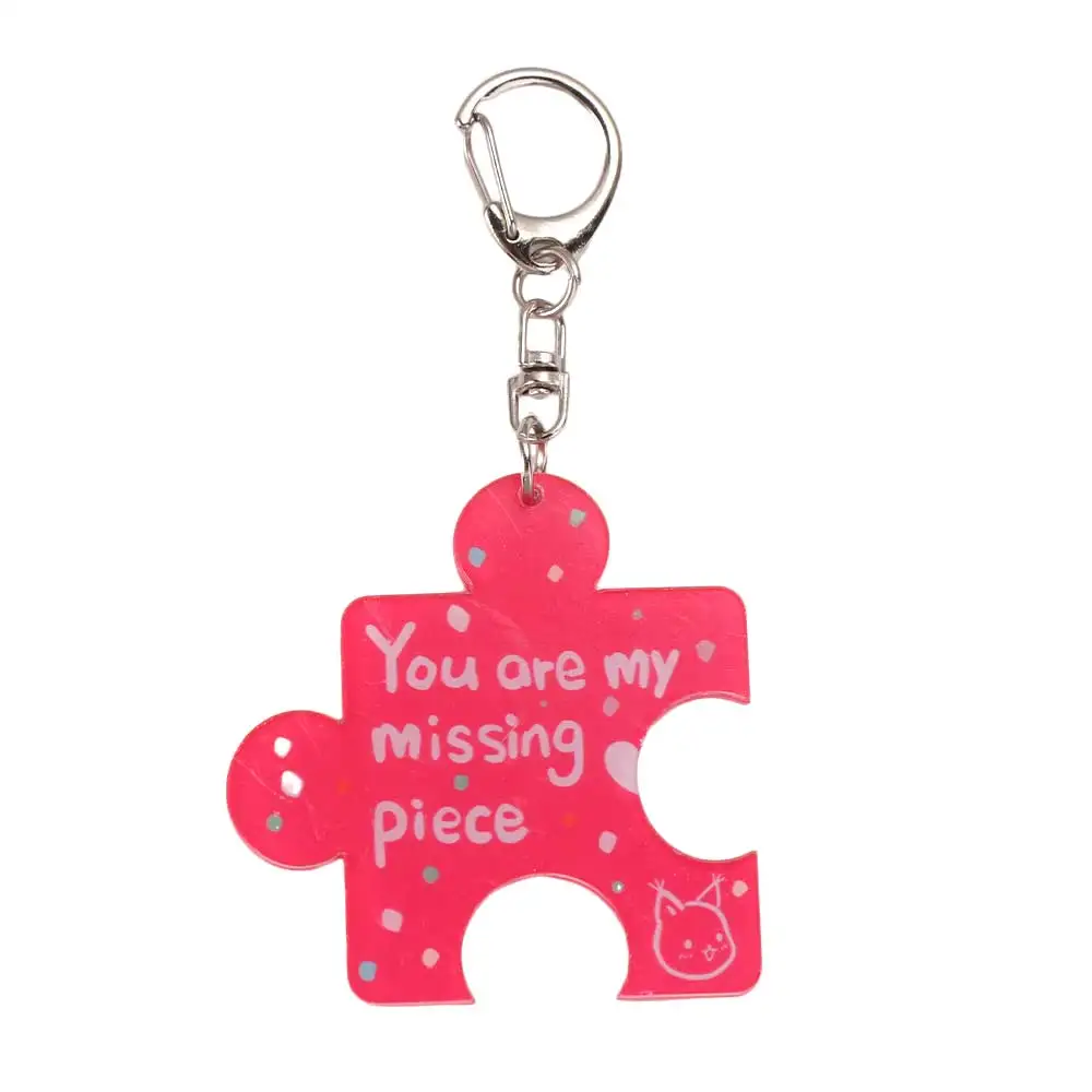 Multicolour Acrylic Puzzle Text Keychain Korean Style Accessories 