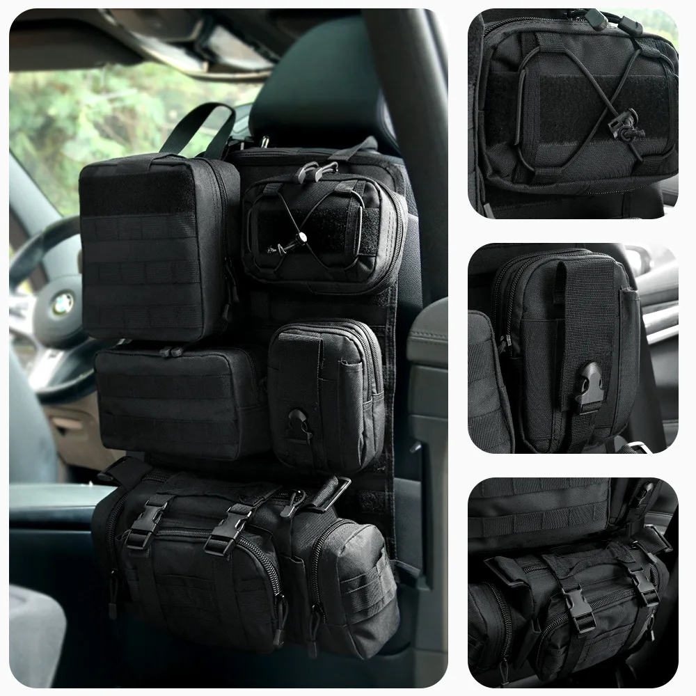 

Tactical car seat backrest six piece set combination bag storage bag tactical MOLLE miscellaneous bag