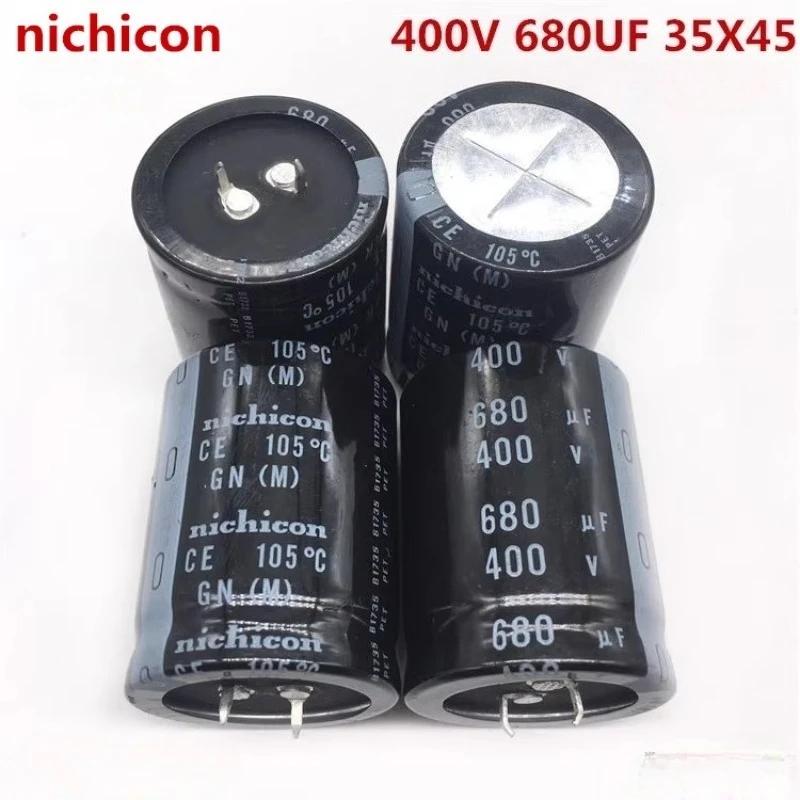 (1pcs)400V680UF 35X45mm Nichicon Electrolytic Capacitor 680UF 400V MM35 * 45 GN 105 Degrees
