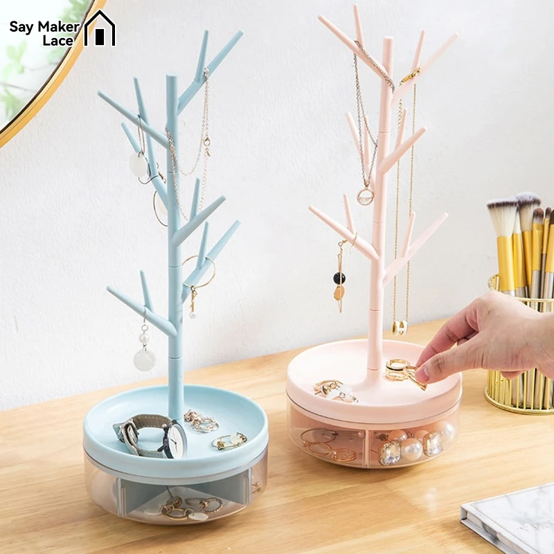 Schmuck Aufbewahrung sbox drehen multifunktion ale Lager regal Schmuck Uhr Schlüssel regal kreative Halskette Ohrring Display Rack Organizer