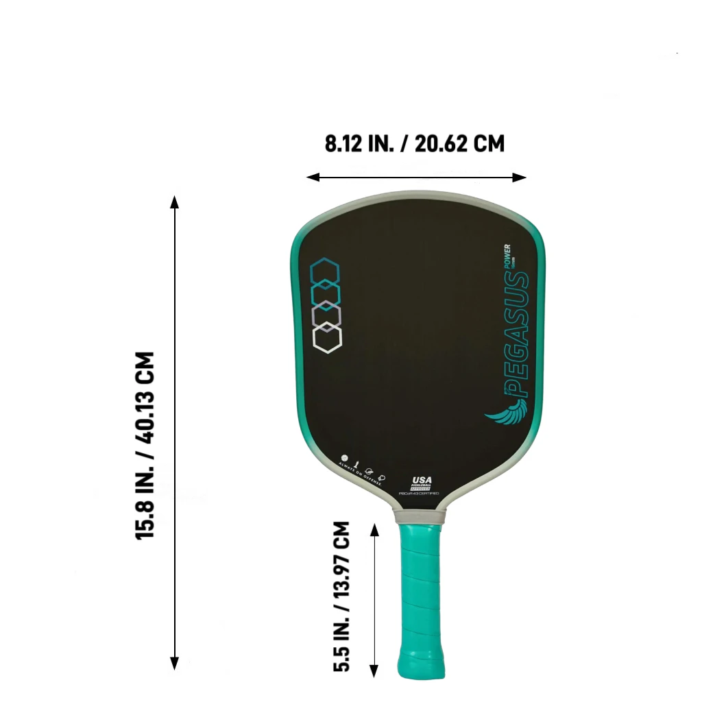 PEGASUS 16MM Pickleball Paddle, T700 Carbon Fiber Textured Surface, Polyer Honeycomb Core, Wide-body Paddle, Enhanced Power&Spin image 6