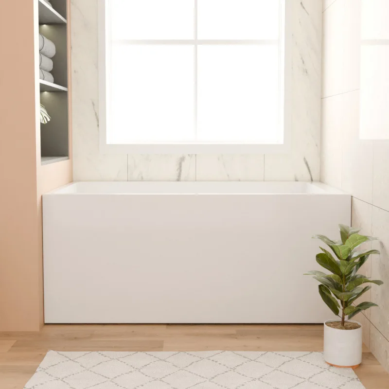 Home adult acrylic bathtub, seamless integrated thin edge bathtub for small apartments, other left-side skirts