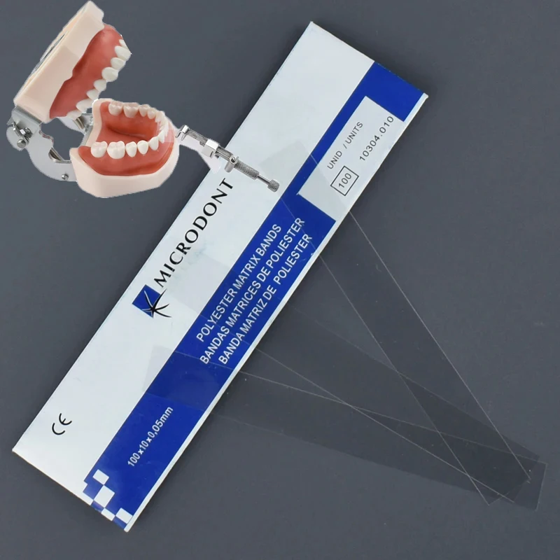 

Bands Dental Clinical Material Matrices Without Matrix Retainer Dentist Consumables 100Pcs/box Dental Polyester Matrix