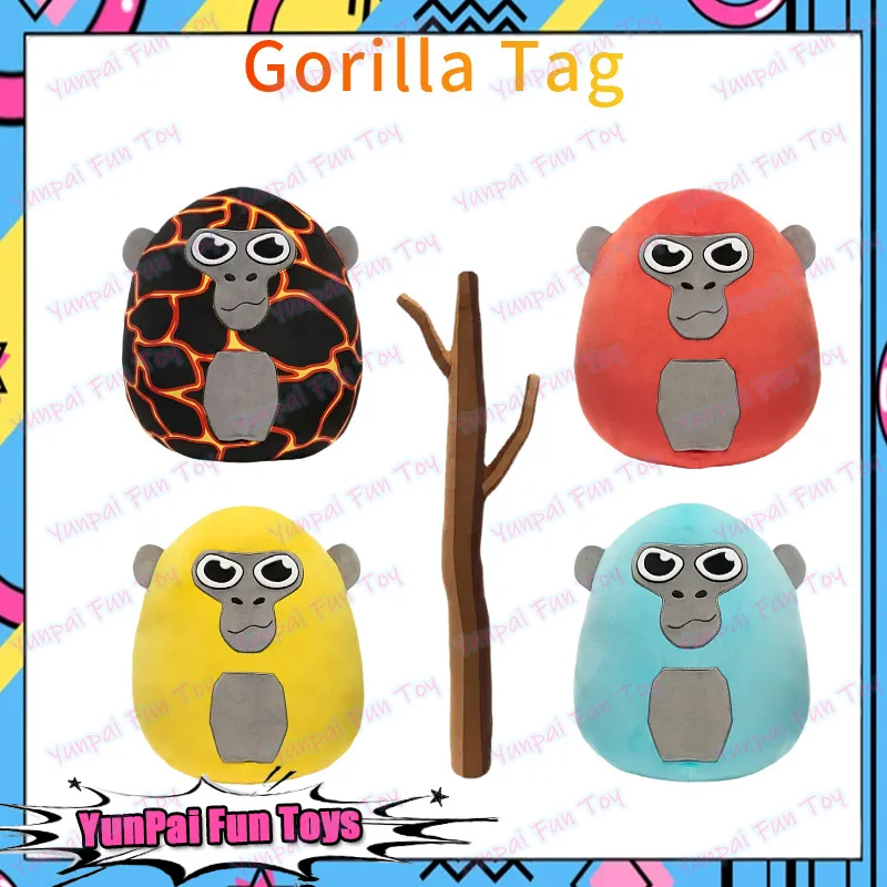 Gorilla Tag Plush Tagged Monke Doughboi Lava Pattern Soft Stuffed Monkey Plush Toy 25Cm 210G Home Decor For Game Enthusiasts