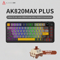 Ajazz AK820 MAX Plus 8000mAh Wireless Mechanical Keyboard Hot Swappable RGB Customizable Display for Office Gaming