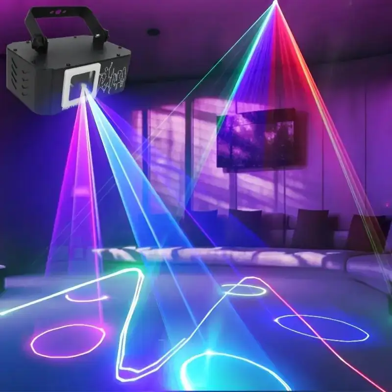 Projecteur unique activé par le son, lumière de scène Laser de noël, effet d'éclairage 3D pour fête et événement, nouvelle Version 2025