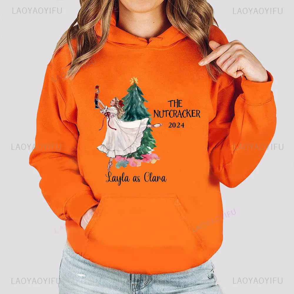 Nutcracker Lady Clara Long Seleeve Hoodie Nutcracker Christmas Ballet Gift Sweatshirt for A Funny Ballerina Sweater