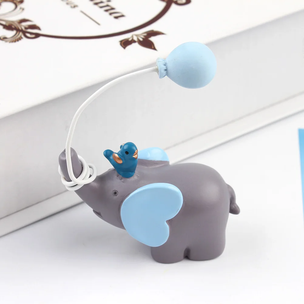 

2pcs Resin Cake Decoration Supplies Blue Pink Balloon Elephant Shaped Ornaments For Dessert Table Birthday Wedding Party Decor