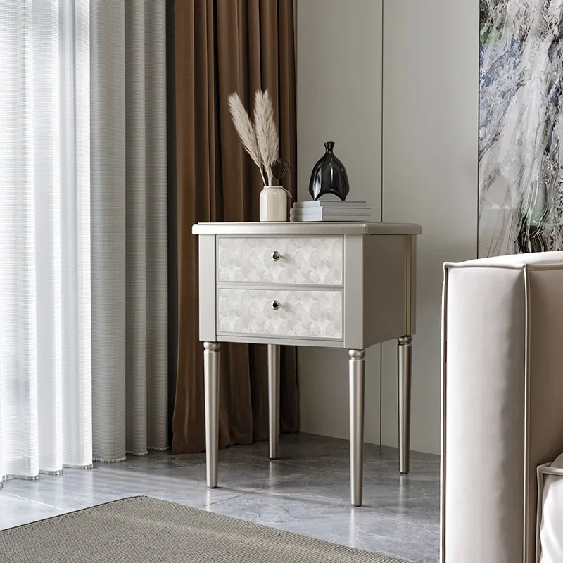 American light luxury living room sofa side few bedrooms bedside cabinet double drawer shell storage side cabinet modern simple