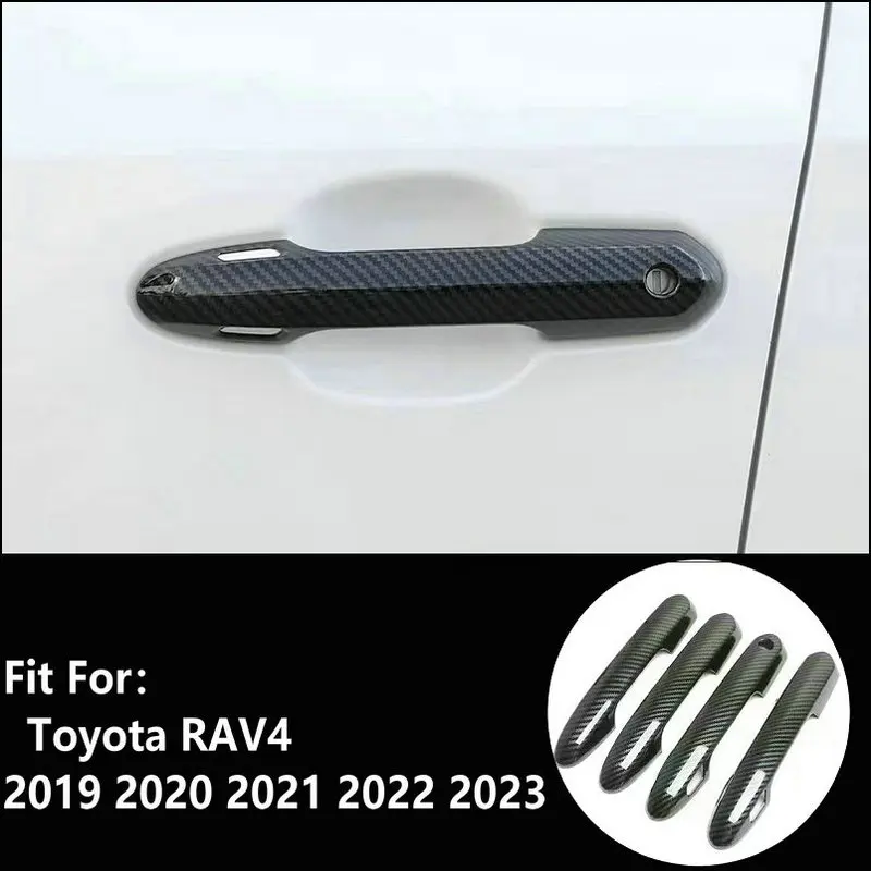 

4 шт./Набор для Toyota RAV4 XA50 2019 2020 2021 2022 2023 АБС-пластик из углеродного волокна Автомобильная Боковая дверь протектор Ручка отделка крышка