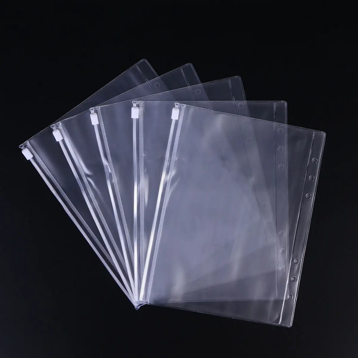 

24pcs A5 Plastic Document Folders Clear Envelop Style Snap Button Pen-Link Organizer Storage Bags For Office