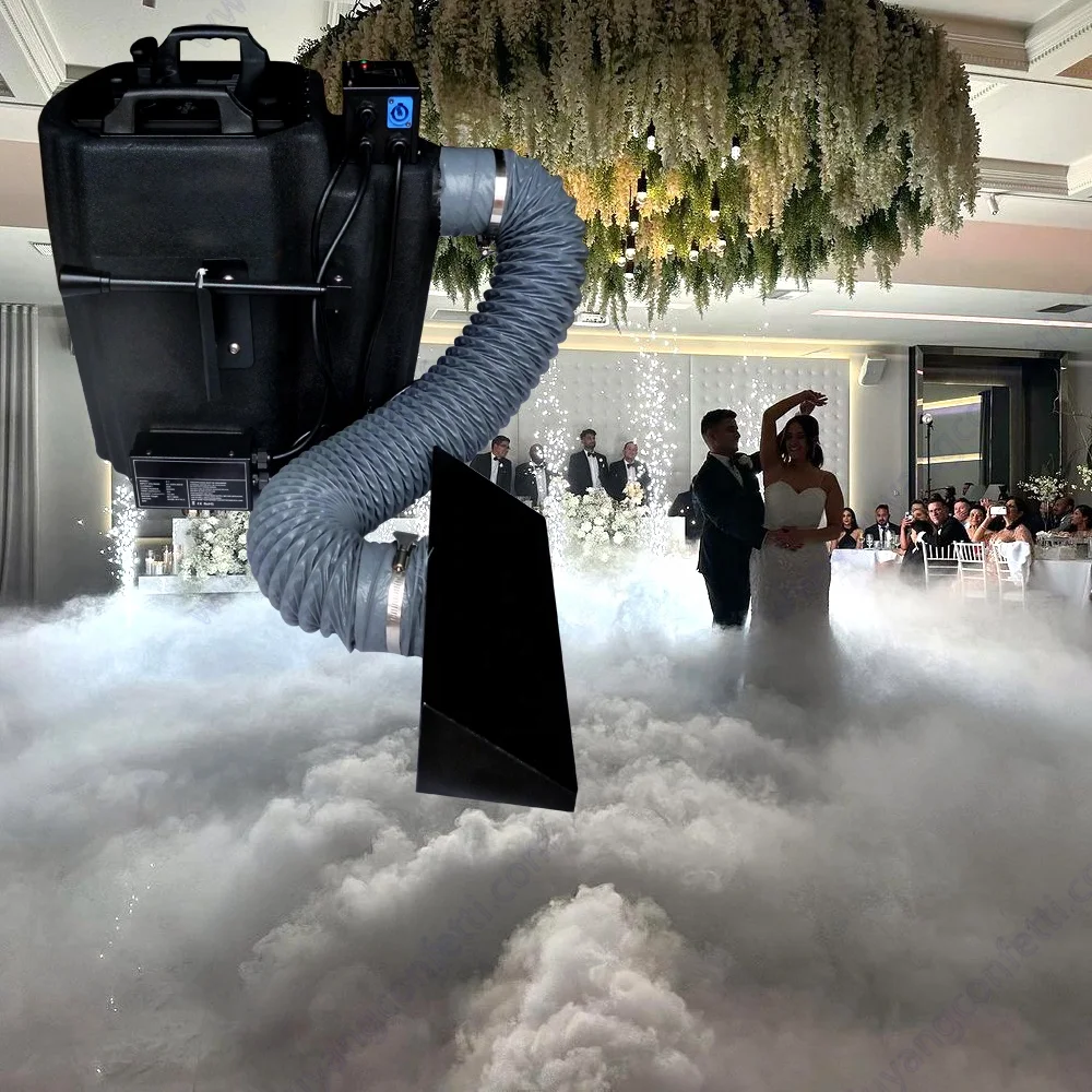 3500W Dry Ice Machine Suitable for Wedding First Dance Stage Party Wedding Decoration, Dry Ice Floor Smoke Machine