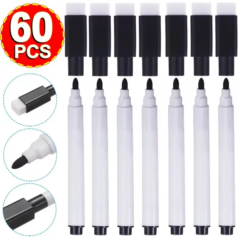 Whiteboard Marker Pen Dry Erase Markers with Eraser Cap for Office School Stationery Magnetic White Board Markers Pen Dry Erase