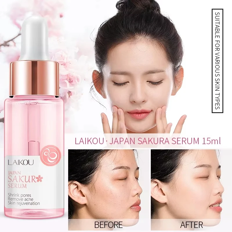 

Sakura Whitening Face Serum Fade Fine Lines Anti Aging Tighten Pores Improve Melanin Pigment Dull Moisturizer Brighten Skin Care