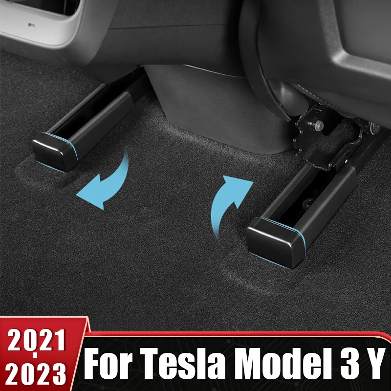 4Pcs For Tesla Model 3 Y 2021 2022 2023 ABS Car Rear Seat Slide Rail Plug Anti-Kick Cover Cap Protection Function Accessories