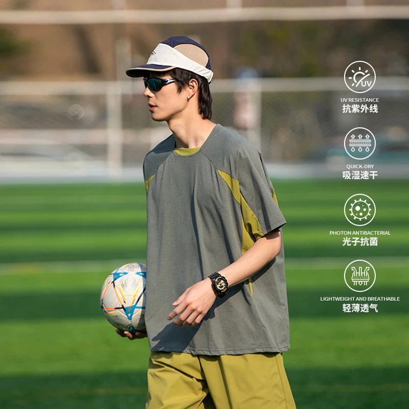 

【Mirrordust】Fitness training suit sports quick-drying moisture-wicking T-shirt cool breathable light stretch short sleeves