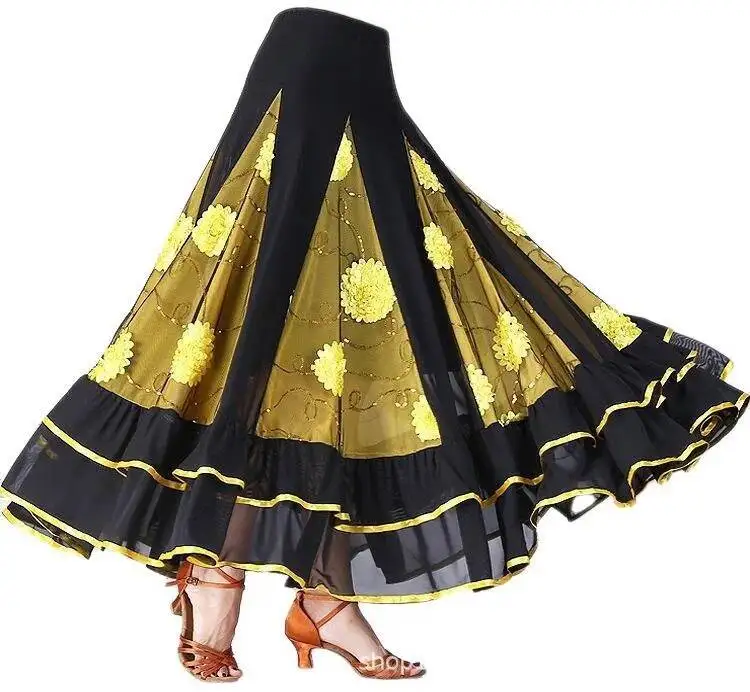 Sukienka do walca balowego, tańca nowoczesnego, do ćwiczeń tanecznych, sukienka do tańca towarzyskiego do połowy łydki, sukienka do tańca social, sukienka na występy sceniczne, sukienka z dużym zamachem.