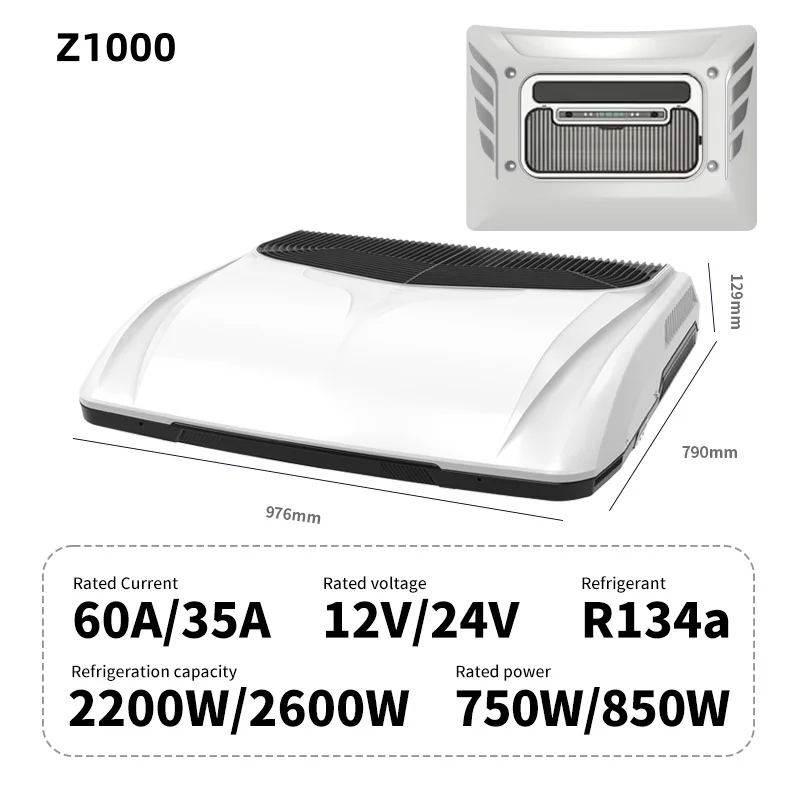 12/24 Volt DC Classic Solar Parking Roof Top Air Conditioner System Electric Battery Portable air Conditioner for Cars