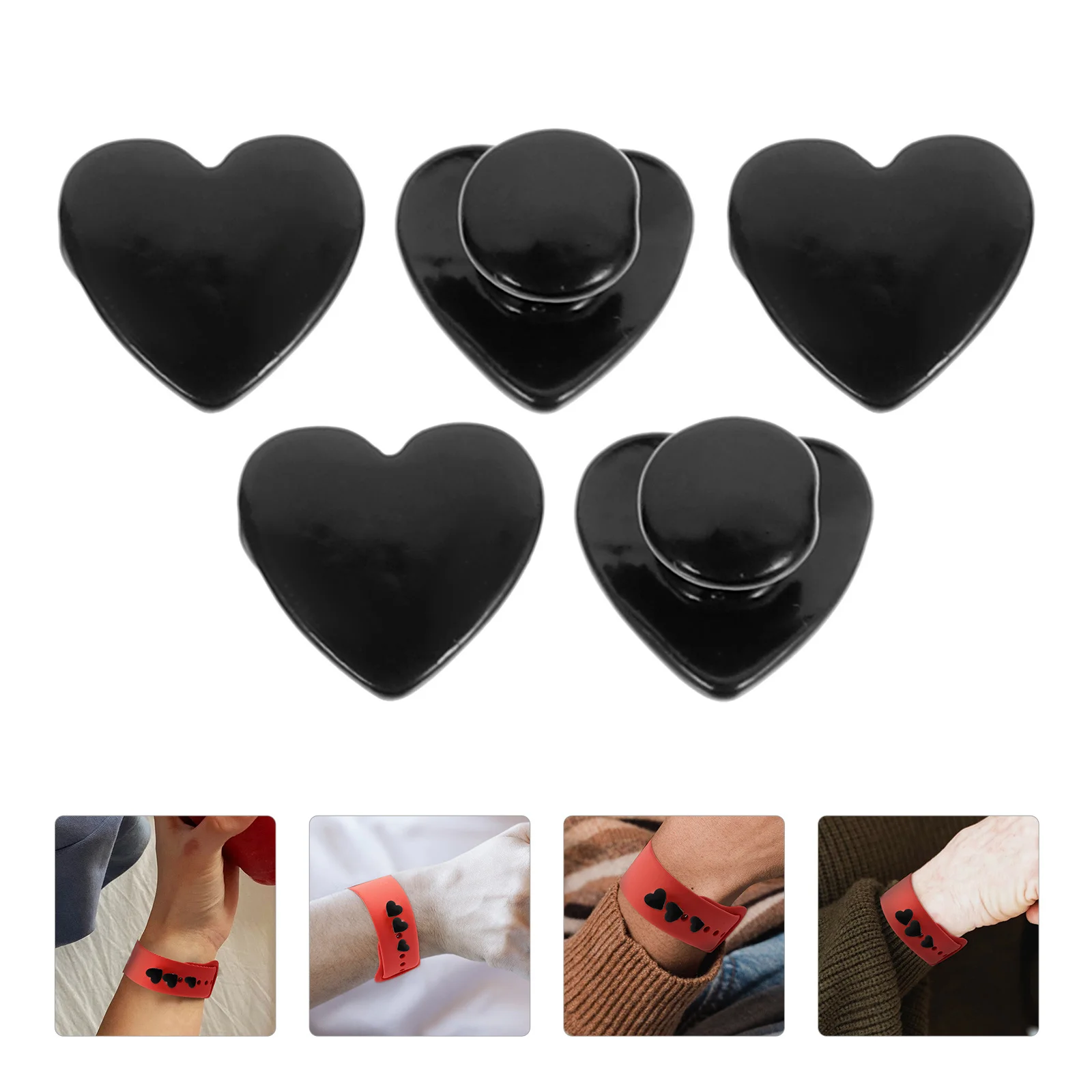 5 قطعة حلقات زخرفية معدنية ترصيع لساعة اليد سبيكة القلب سحر استبدال الملحقات زخارف حزام دقيق #1