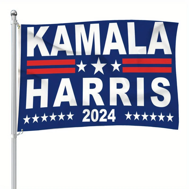 Kamala Harris 2024 Flag - 3X5 Ft, 90X 150Cm, Indoor/Outdoor, Vivid Colors, Brass Grommets, Wall Decor, Garden, Lawn, Yard, Home