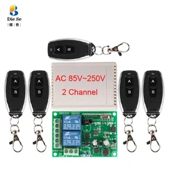 433MHz Universal Wireless Fernbedienung AC 85V 220V 2CH Relais Empfänger Modul für Garage tür lampe birne elektromechanische licht