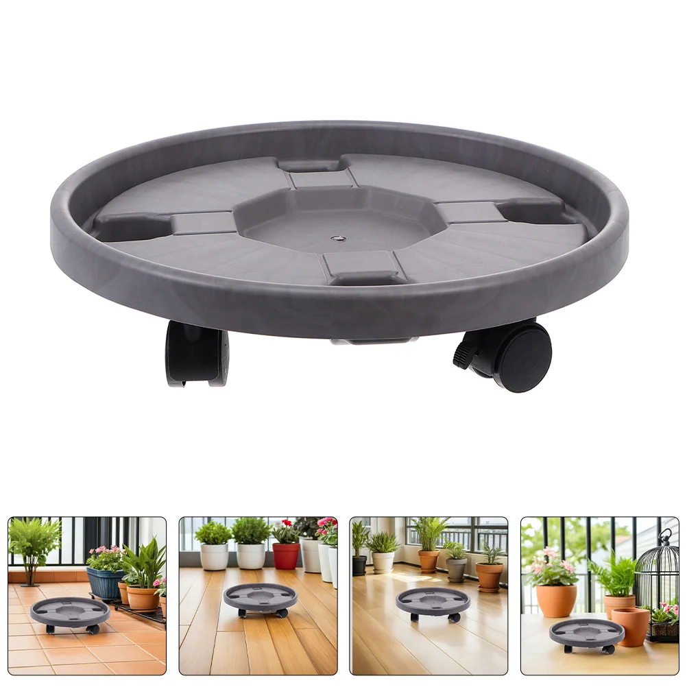 

2pcs Movable Plant Stand With Wheels Heavy Duty Plastic Flower Pot Holder Brakeable Swivel Casters Planter Trolley Tray Garden