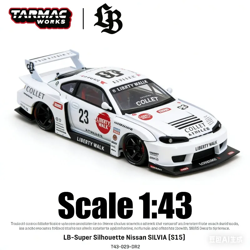 

TW 1:43 Nissan SILVIA S15 Cast-pressed realistic static alloy car model, boys' holiday gift toy collection piece.